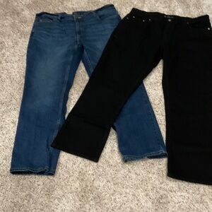 Men's Straight Leg Jeans in Blue and Black 38x30